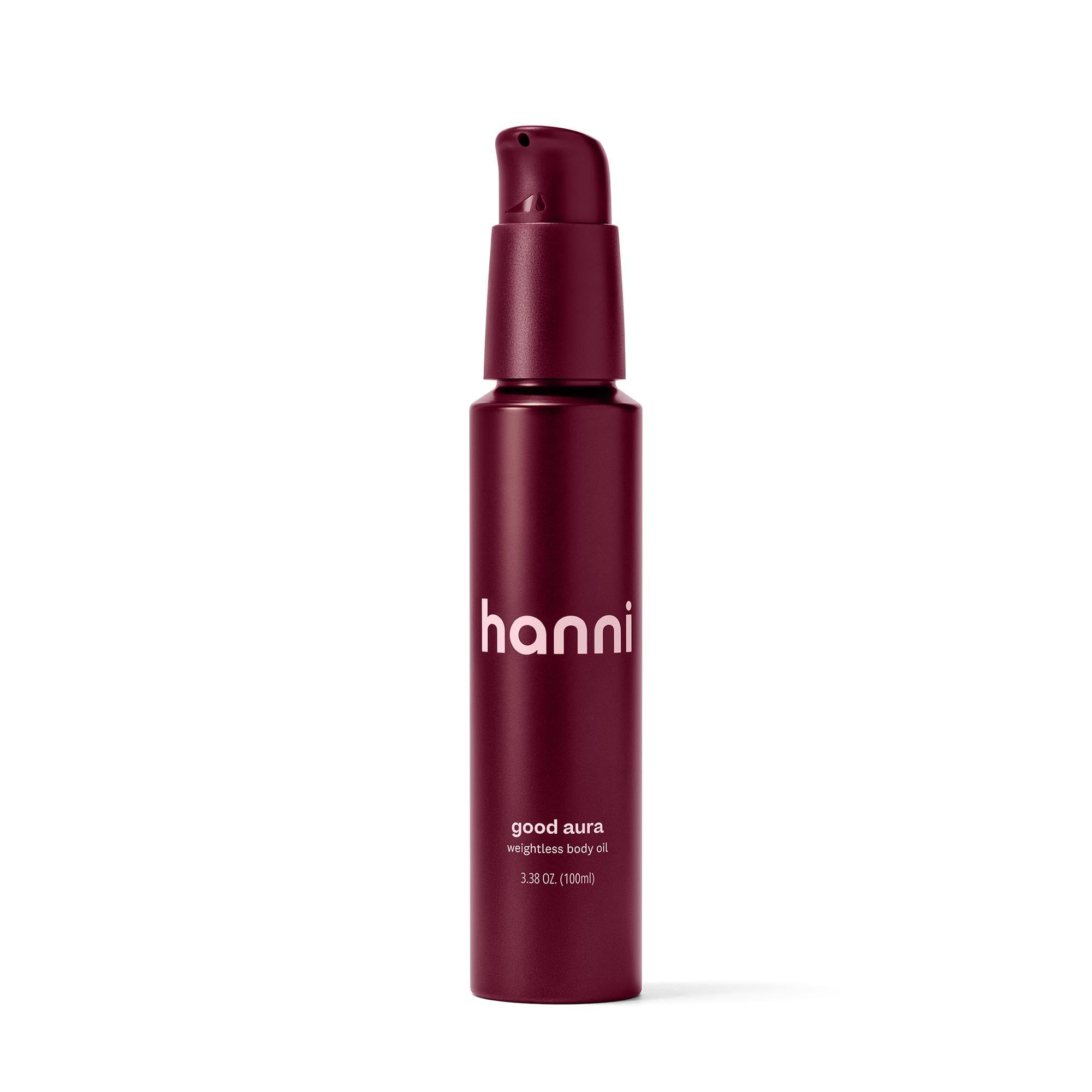 Photo 1 of HANNI Good Aura Dry Body Oil, Lightweight After-Shower Moisturizer with Jojoba, Coconut, Baobab, and Buriti Oils, Non-Greasy Skincare for Soft Skin, 100 mL / 3.38 oz
