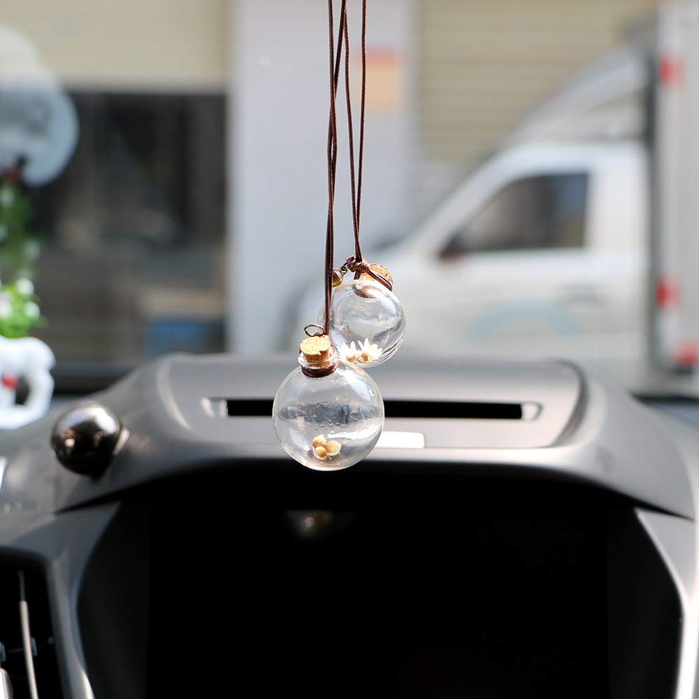 MagiDeal-AE Car Perfume Bottle Empty Hanging Bottle For Essential Oils Perfume Pendant Auto Ornament With Flower Air Freshener Car-Styling (Big)