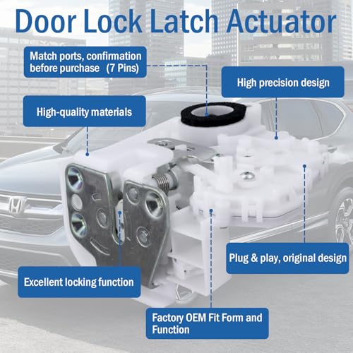 Image of Rear Left Driver Side Door Lock Latch Actuator Motor with Rod Compatible with 2007-2011 Honda CR-V CRV, Replaces 72650-SWA-A01, DLA1001