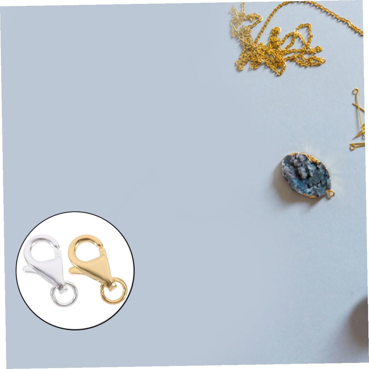 EXCEART 10 Juegos Broche De Langosta Cierres De Pinza De Langosta De Metal Cierres Para Cordones Pinzas De Langosta Para Joyería Fabricación De Pulseras Broche De Collar Plata Reparar S925
