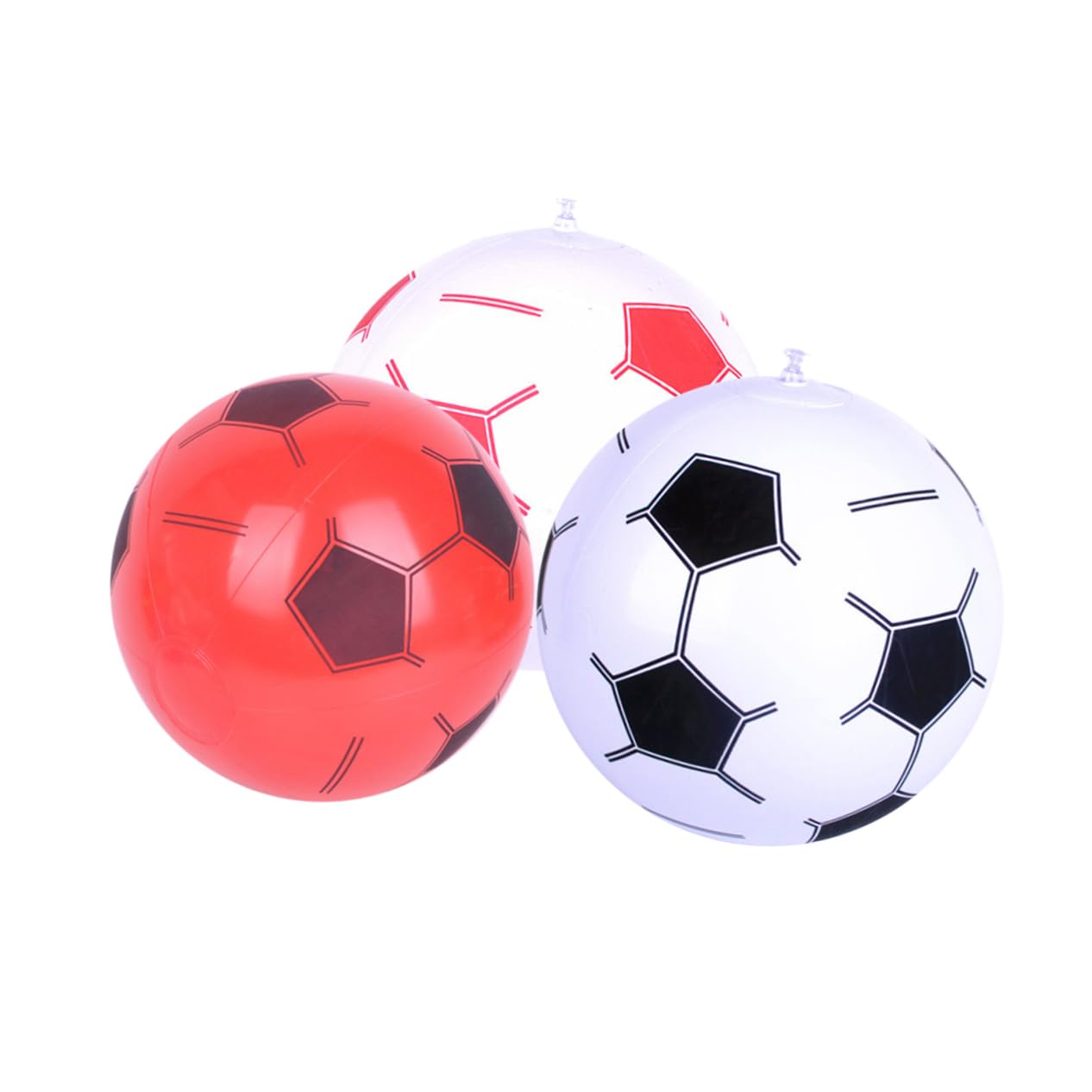 VANZACK 3Pcs Inflatable Soccer Balls Set Random Color Balls for Play Party Favors and Decorations Easy to Inflate and Random Color