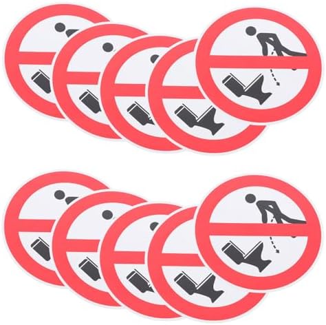 NUSITOU Potty Training Toilet Pee Target Stickers with Messaging Red Pvc Decals 8pcs for Boys for Restroom