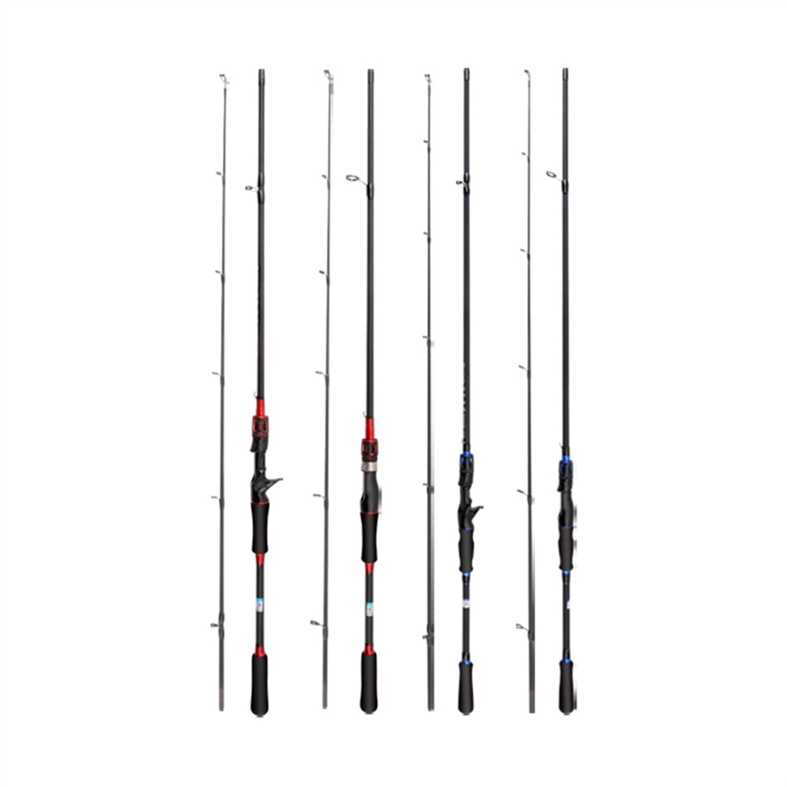 Wędka 1,65m 1,8m M Power Spinning Casting Wędka z włókna węglowego z segmentowym EVA Wygodny uchwyt Wędka przynęta do wędkarstwa morskiego wędkarstwa rzecznego (Red Casting Rod,1,65m)