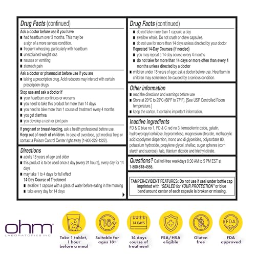 Ohm Esomeprazole Magnesium Delayed Release Capsules 20mg, 42 Count - image 2
