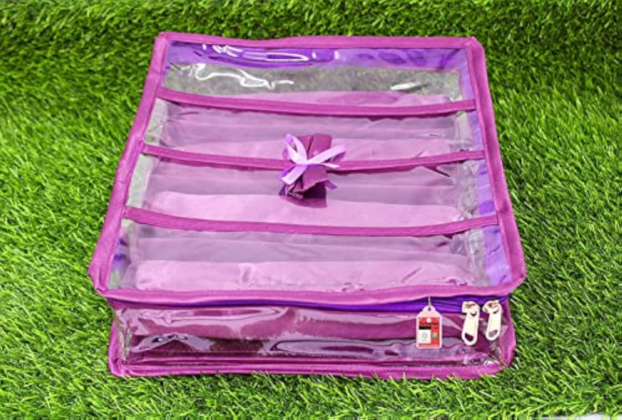 Satin Bangle Storage Box, Zipper Makeup Pouch Organizer