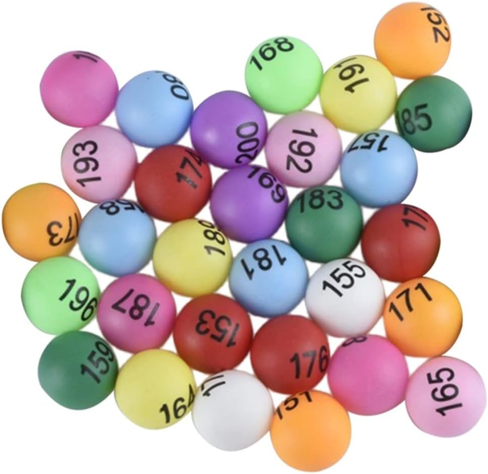 Mixed Color Table Tennis Balls for Party Games Durable PP Balls with Numbers Great for Arts and