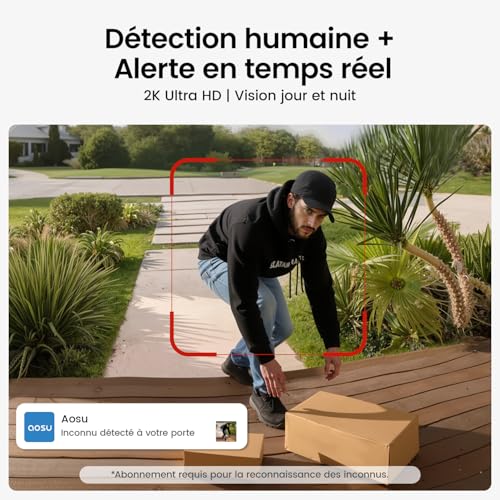 Détection de personnes et audio bidirectionnel sur sonnette connectée aosu 2K - 4