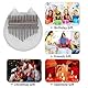 Daumen-Finger-Klavier 17-Tasten-Mini-Kalimba-Daumenklavier Acryl-Bär-Muster-Brett-Finger-Klavier Leicht zu spielendes Musikinstrument