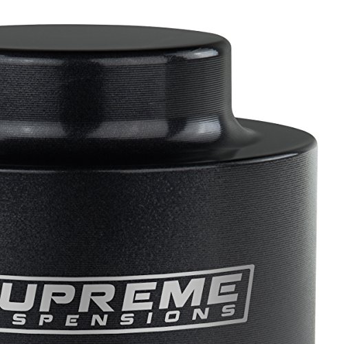 Supreme Suspensions - Rear Leveling Kit For Chevy Tahoe 2" Rear Lift Aircraft Billet Coil Spring Spacers 2Wd 4Wd (Black) - Microfiber Cleaning Towel Included #TOP7
