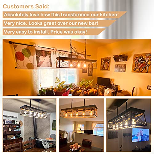 HMVPL 5-Lights Industrial Swag Chandeliers Pendant Lighting Fixtures, Farmhouse Hanging Ceiling Island Light for Kitchen Dining Room Bedroom Foyer Hallway Front Door