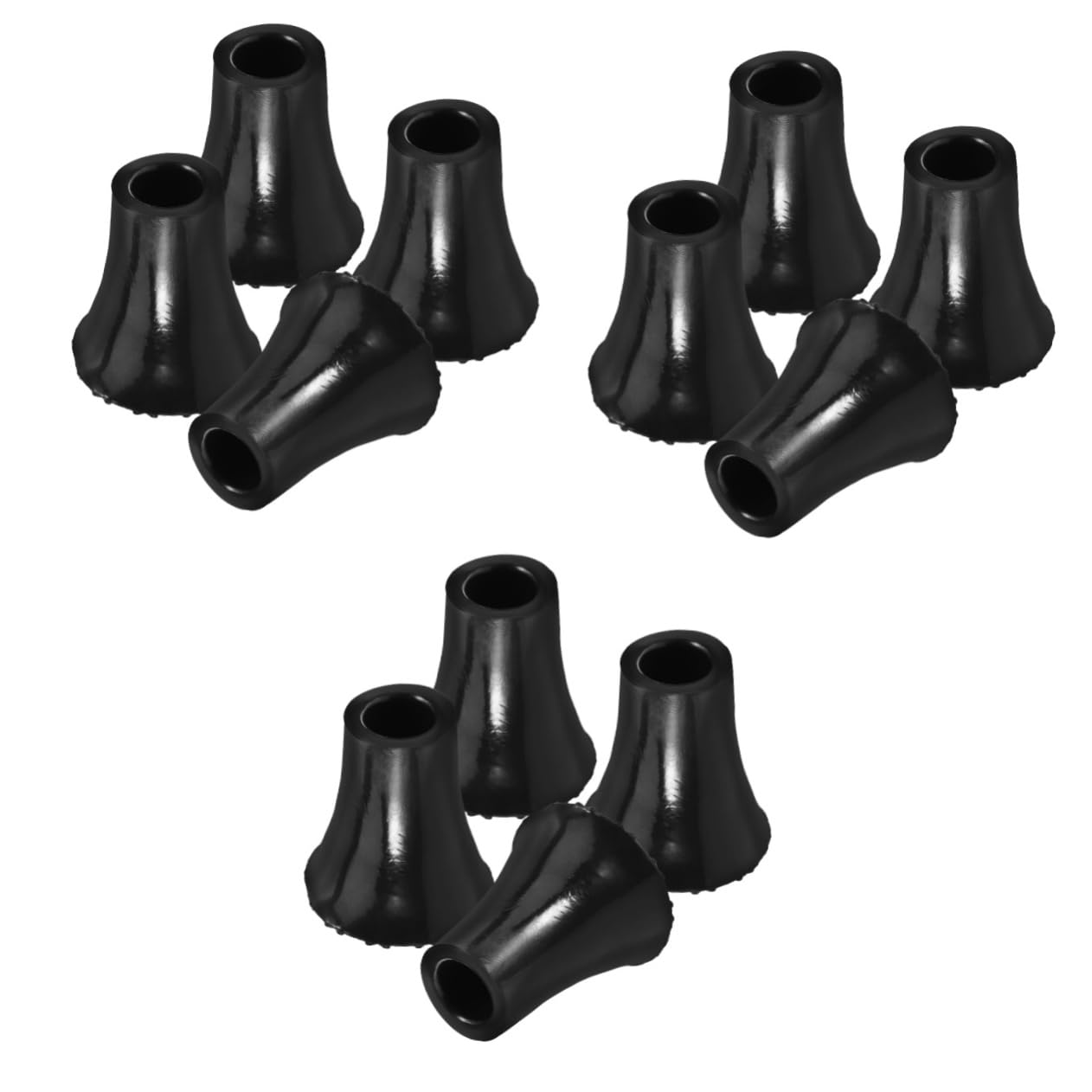12pièces Embouts De Remplacement Antidérapants Pour Canne Et Crutch Accessoires Pour Randonnée Et Activités Extérieures Couleur Noire