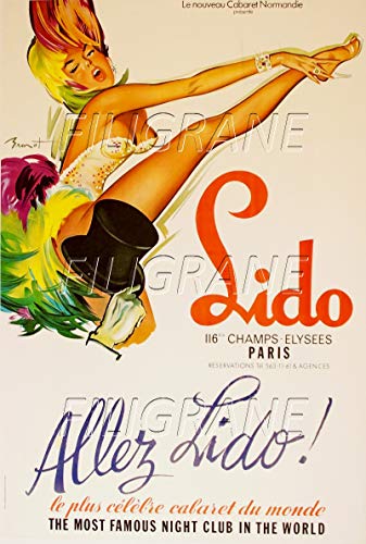 PostersAndCo ™ Le Lido Cabaret Rowr-Poster/Reproduction HQ 40x60cm d'une Affiche Vintage/Ancienne
