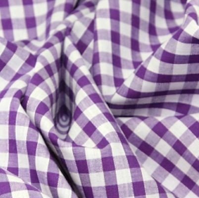 Gingham 1/4 inch Check Polycotton Fabric Purple