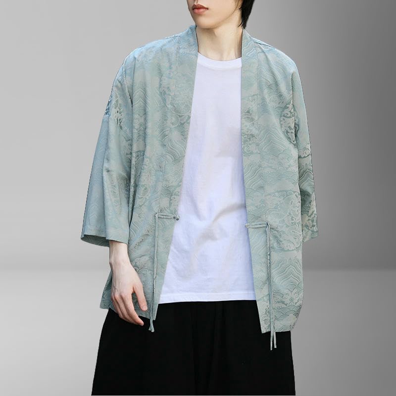 Camisa de seda de hielo para hombre con diseño de dragón y acabado de alta gama 4