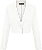 Womens Cropped Blazer One Button Jacket Blazers Notched Lapel Casual Elegant Classic Long Sleeve Workwear Lapel Suit