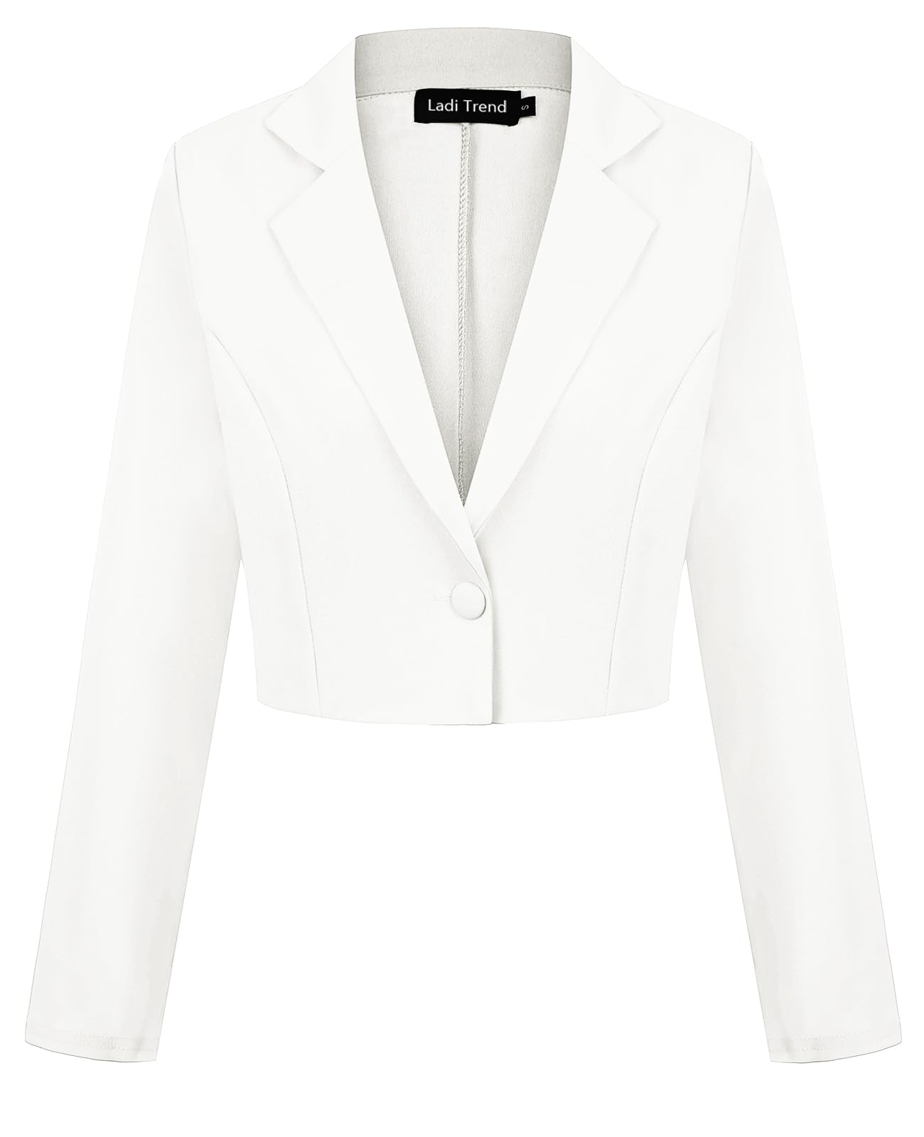 Blazer court à un bouton pour femme, blazer à revers cranté décontracté, élégant, classique, manches longues, vêtement de travail à revers