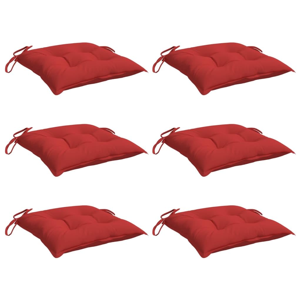 vidaXL Cojines de Silla de Jardín 6 uds, Almohadas para Sofá Asiento, Almohadillas para Muebles, Decoraciones para Patio, Tela Oxford Rojo