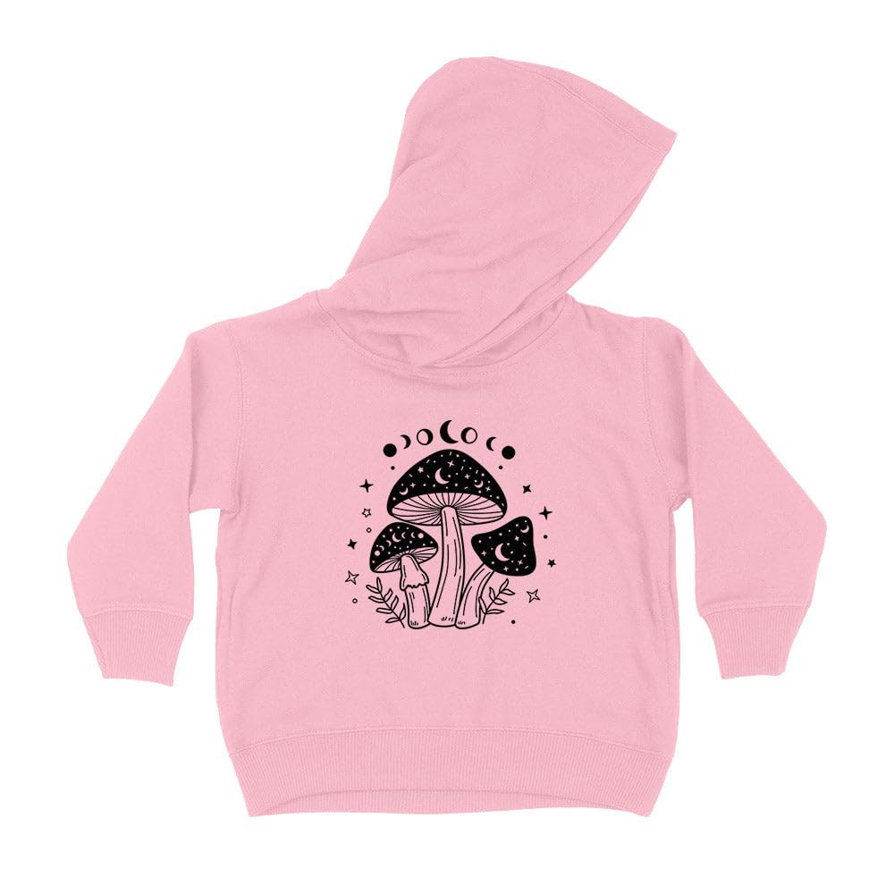 Celestial Mushrooms Kids Hoodie Sweatshirt Toddler 2T Light Pink