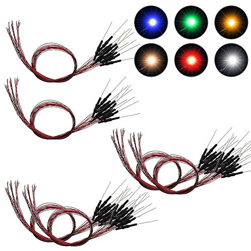 image for Evemodel L0402M 120pcs Prewired SMD LED 0402 Light Emitting Diode 12V 