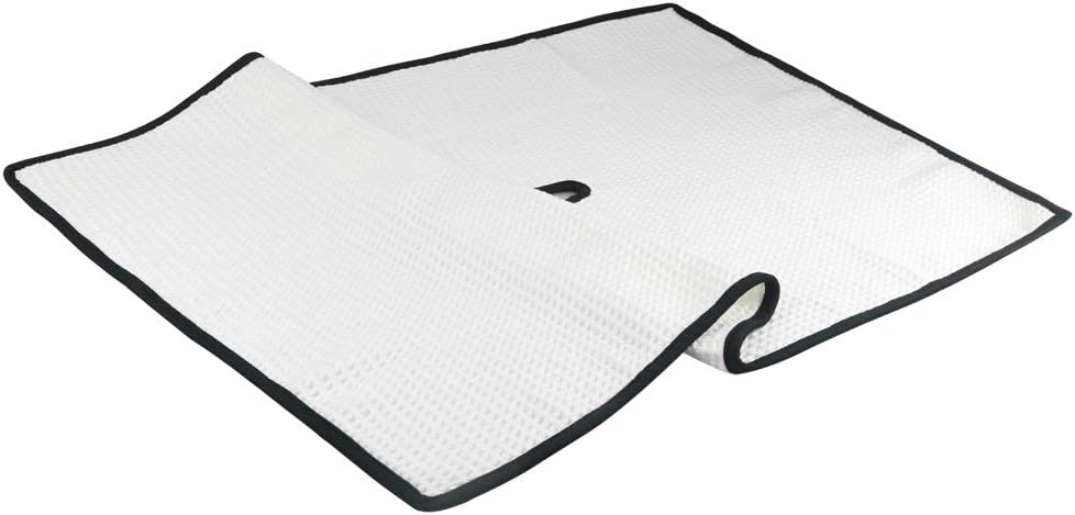 CRAFTSMAN GOLF Golf Towel 31"x 19" with 8" Center Slit, Waffle Pattern Golf Cleaning Towels for Golf Bags White - Image 3