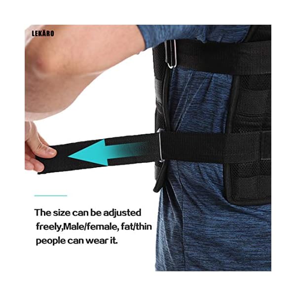 Adjustable Weighted Vest 44LB Workout Weight Vest Training Fitness Weighted Jacket for Man Woman (Included 96 Steel Plates Weights)