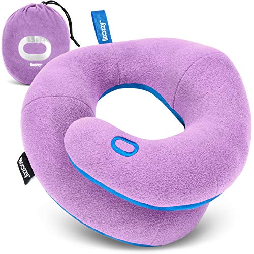 BCOZZY Almohada De Viaje para Apoyar La Barbilla De Niños de 3 a 7 Años   Evita Que La Cabeza Se Caiga hacia Adelante, Cómodo Viaje por Carretera Esencial, Suave, Lavable, Talla Small, Lavanda