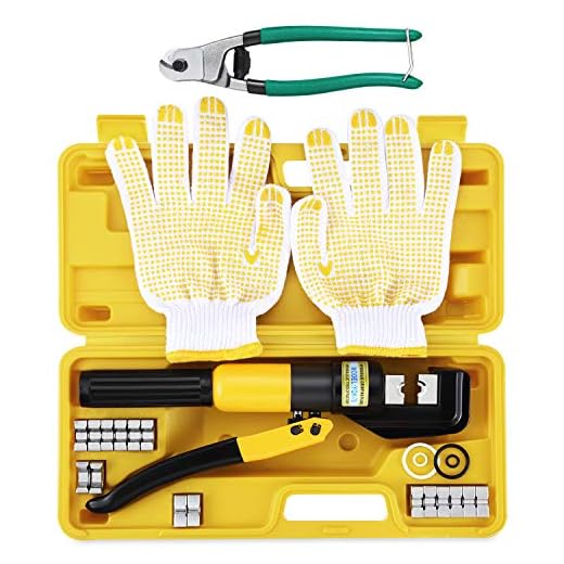 Custom Hydraulic Hand Crimper Tool 10 Ton for Stainless Steel Cable Railing Fittings for 1/8" to 3/16" Cable -Wire Swaging Tool Kit with Stainless Steel Cable Cutter