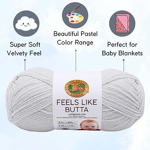 Image of Lion Brand Yarn Feels Like Butta 215-149 Pale Grey