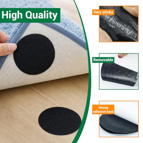Image of 20 Sets - 3 inch Round Hook and Loop Tapes, Fabrics Nylon, Black | Hook and Loop Strips with Adhesive, Self Sticky Double Sided Heavy Duty Strips for Home Office School and Crafting