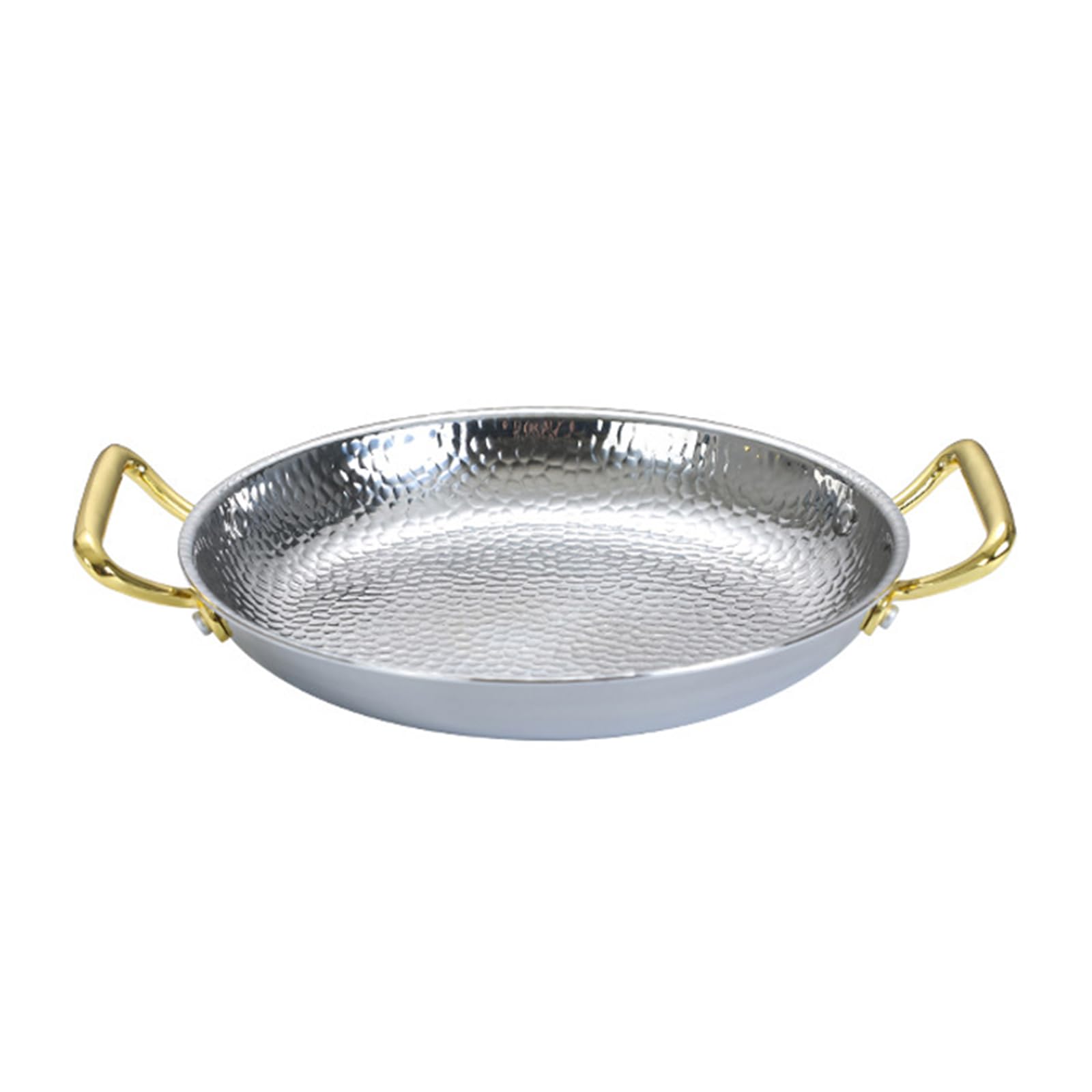 SVRITE Paellera de acero inoxidable martillada a mano de 16 a 36 cm, antiadherente, doble asa, wok, tradicional mariscos, España, plato para servir filetes para el hogar, cocina, restaurantes (22 cm