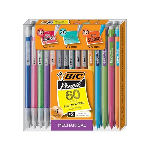 Image of BIC Mechanical Pencils, Assorted Sizes, #2 Lead, 60 /Pack (WX7TG026-BLK)