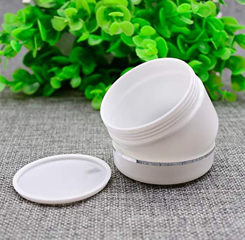 6 Pack 3.4oz/100g Empty Plastic Clear Round Jars Bottles With Inner Liners and Screw Lid Refillable Make-up Cosmetic Jars Face Cream Lip Balm Lotion Storage Container4