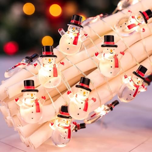 2 m 20 Christmas Decoration Light Curtain, Outdoor Lighting, Fairy Lights, Indoor LED Lights for Parties Bedroom, Balcony (Snowman)