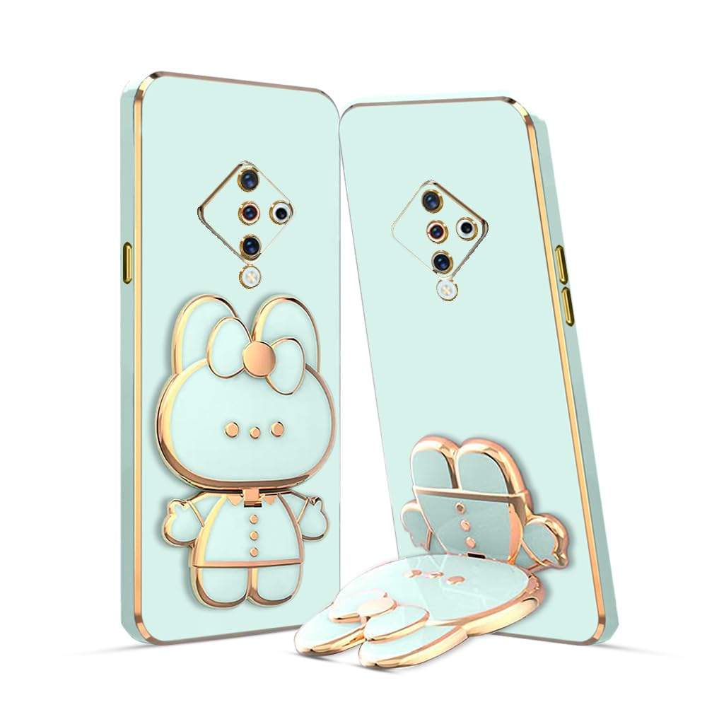 KARWAN®️ 3D Cat Back Cases and Covers Compatible for Vivo S1 Pro Kitty Cat Back Cover Case with Stand and Mirror | Camera Protection | Anti-Slip | Folding Stand - Mint (B0CCDQZZR2) Amazon Price History, Amazon Price Tracker