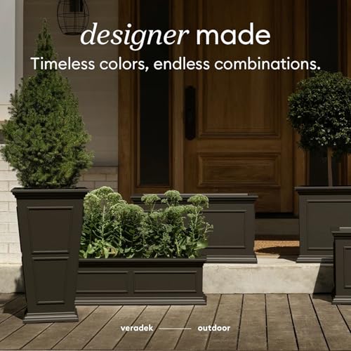 Image of Veradek Brixton Series Planter - Tall Outdoor Planter with Shelf