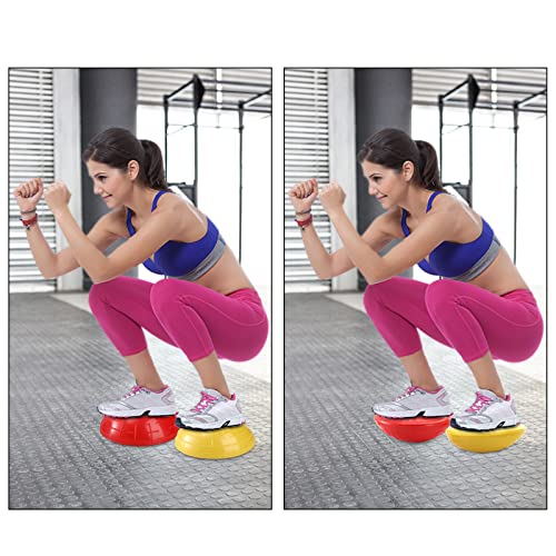 Image of Fasmov 6 Pack Balance Pod, Balance Trainer Dots for Squat Touch Downs, Core Body Balancing, Inflatable Stepping Pads, 1 Hand Pump