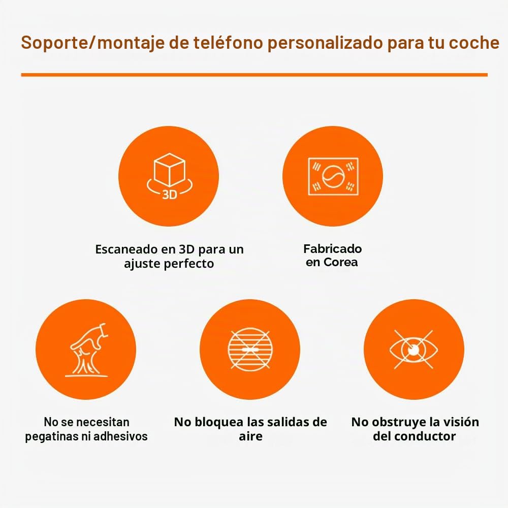 FICS Soporte de teléfono para Coche para KIA Niro (SG2) 2023, 2024, 2025 - Soporte Personalizado para una integración Pantalla, Accesorios Interiores para navegación, Vista de