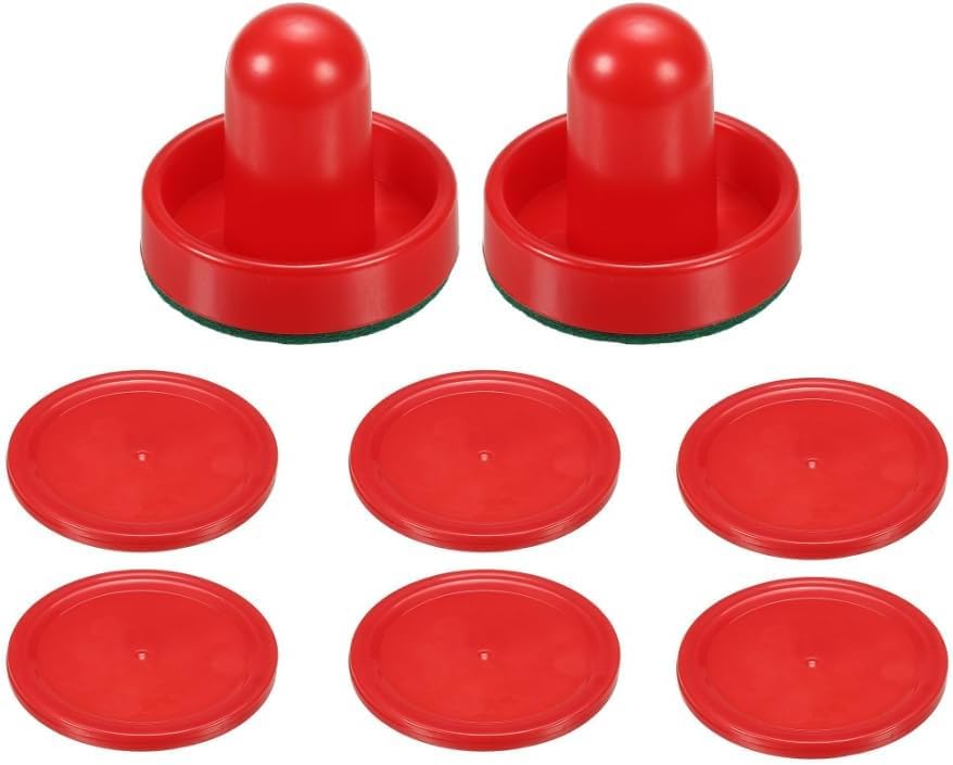 A Set Air Hockey Pushers and Air Hockey Pucks,Paddles,Goal Handles Paddles Replacement for Game Tables Air Hockeys