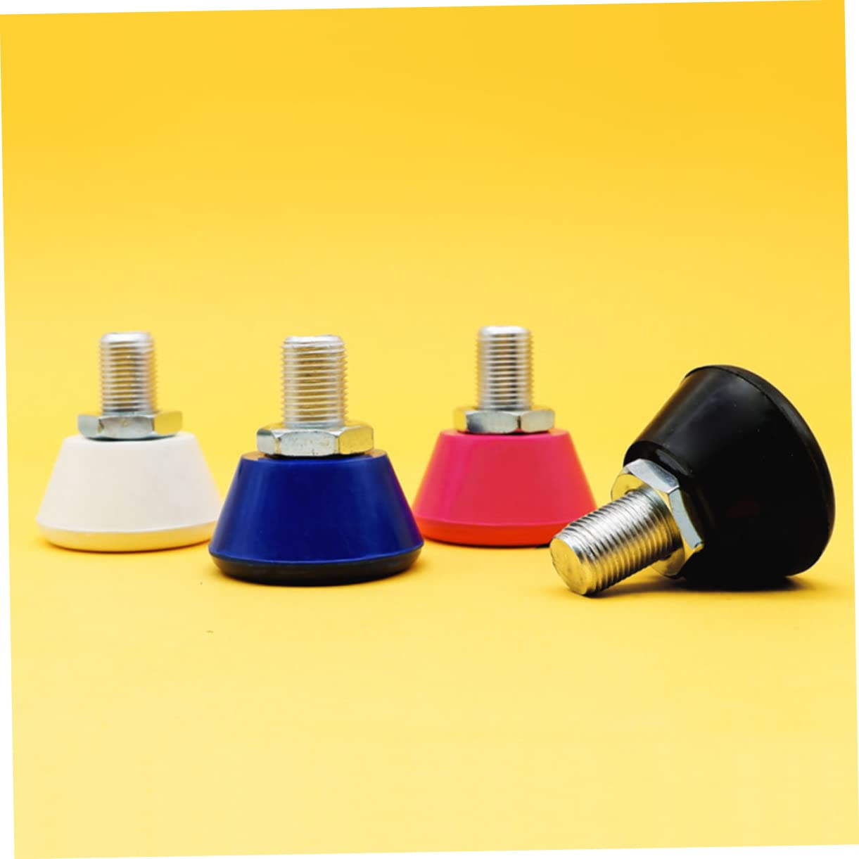 SUPVOX 1Pair Wear Resistant Rubber Toe Stops for Roller Skates Adjustable Brake Tool with Bolt Compatible with Standard Four Wheel Skates for Indoor Outdoor Use