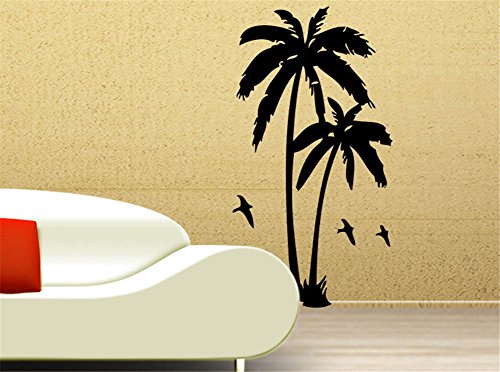 Vinilo Decorativo Silueta de Árboles de Coco en Negro miniatura 5