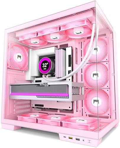 H1 HYXN ATX PC Case - Pre-Installed with 7 PWM ARGB Fans - Dual C...