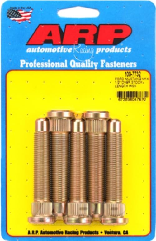 ARP Wheel Stud, 14 mm x 1.50 Thread, 2.935 in Long, 0.625 in Knurl, Chromoly, Cadmium, Set of 5