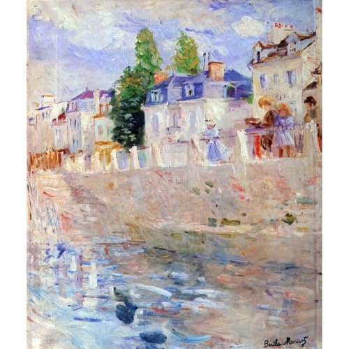 Impression giclée Morisot Le ciel à Bougival toile premium