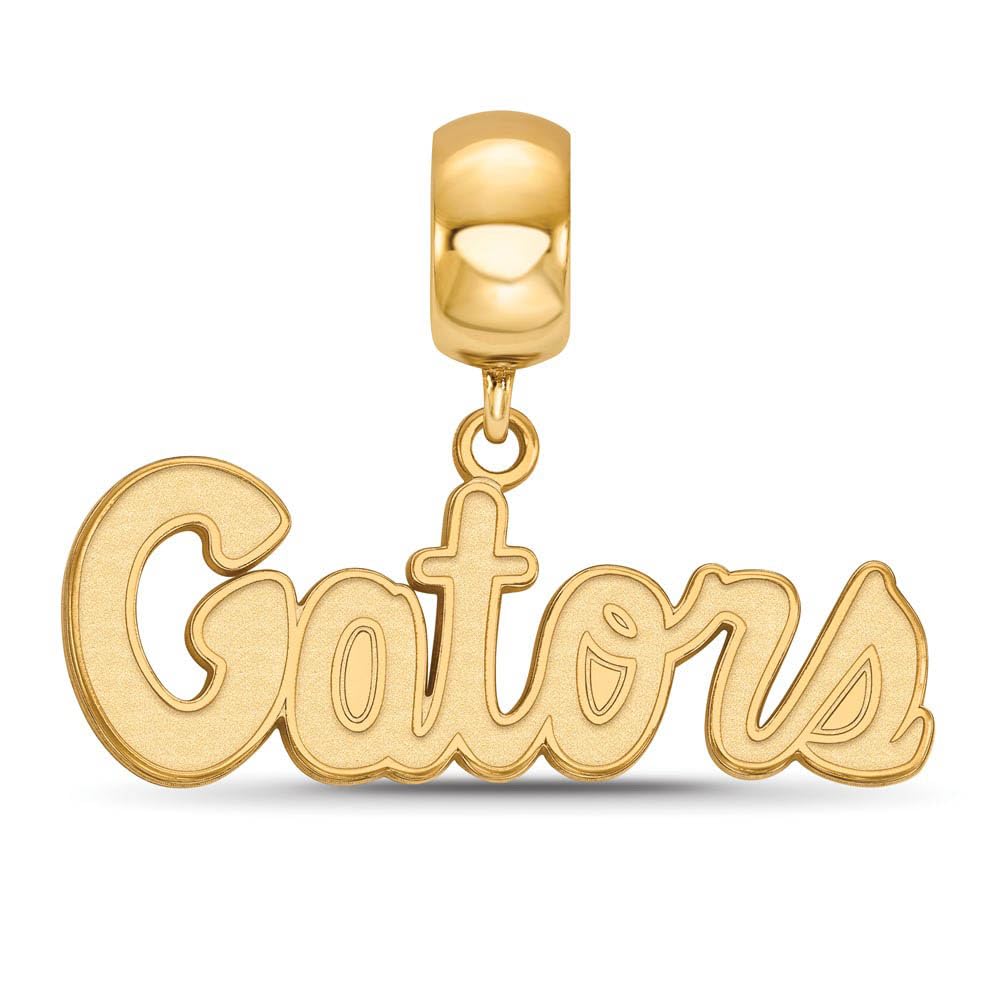 LogoArt 14k Yellow Gold Plated Sterling Silver University of Florida Sm Dangle Bead Charm
