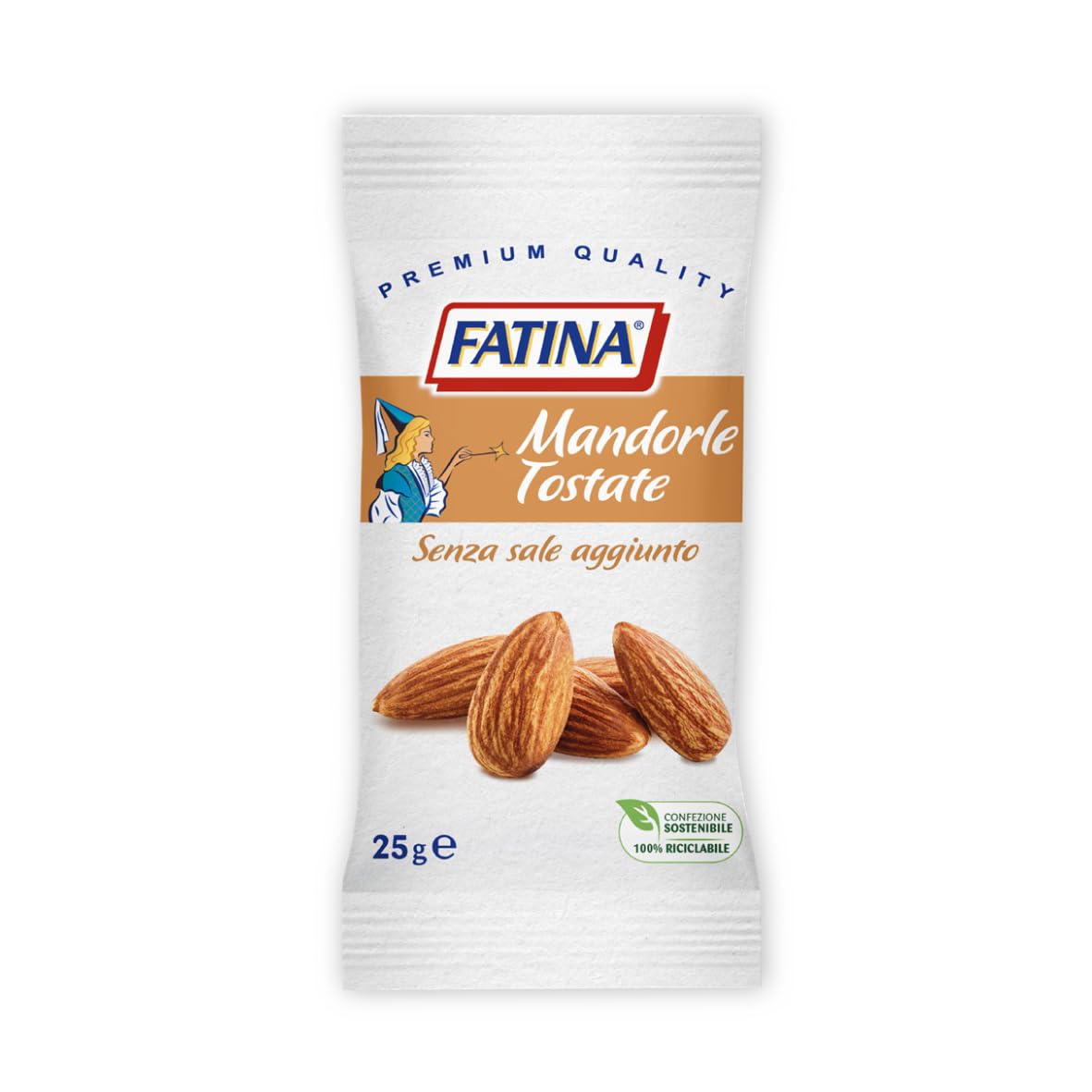 Mandorle Tostate Senza Sale Aggiunto Fatina Snack Frutta Secca 26 Bustine da 25 g