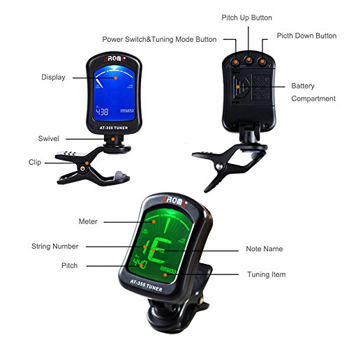 image for MIBOW Guitar Clip Tuner, 360-Degree Rotating Electronic Digital Tuner 