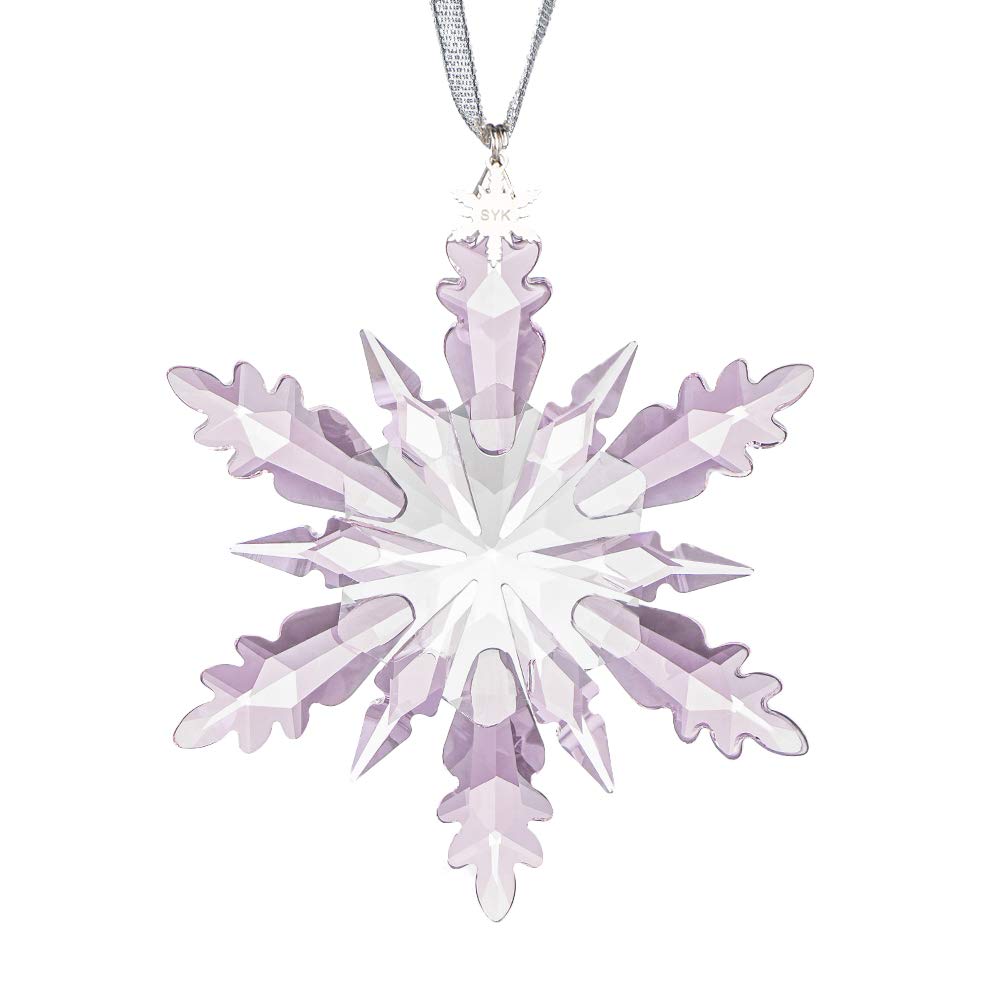 SIYOUKI Ice Angel Christmas Ornament with Gift Box, Crystal Snowflake Annual Winter Star,Pendant Christmas Hanging Decorations Collectibles (Pink)