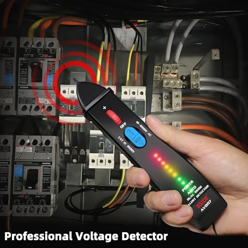Image of BSIDE Upgraded Voltage Tester Pen, Auto /Manual Mode, Continuously Adjustable Sensitivity, 8 LED Indicators, Dual Range Non-Contact AC Electricity Detector Live Wire Check Breakpoint Locator
