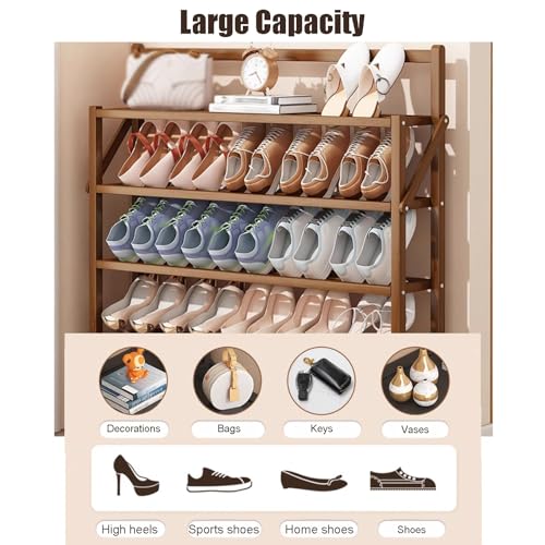Rangement chaussures compact pour entrée encombrée étagère bois - 6