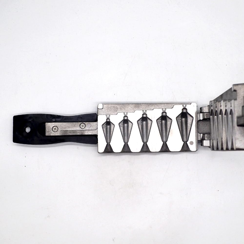 Adygil Pyramid Sinker Mold, 5 Cavities - 30g, 40g, 50g, 60g, 80g - for Freshwater & Saltwater Fishing